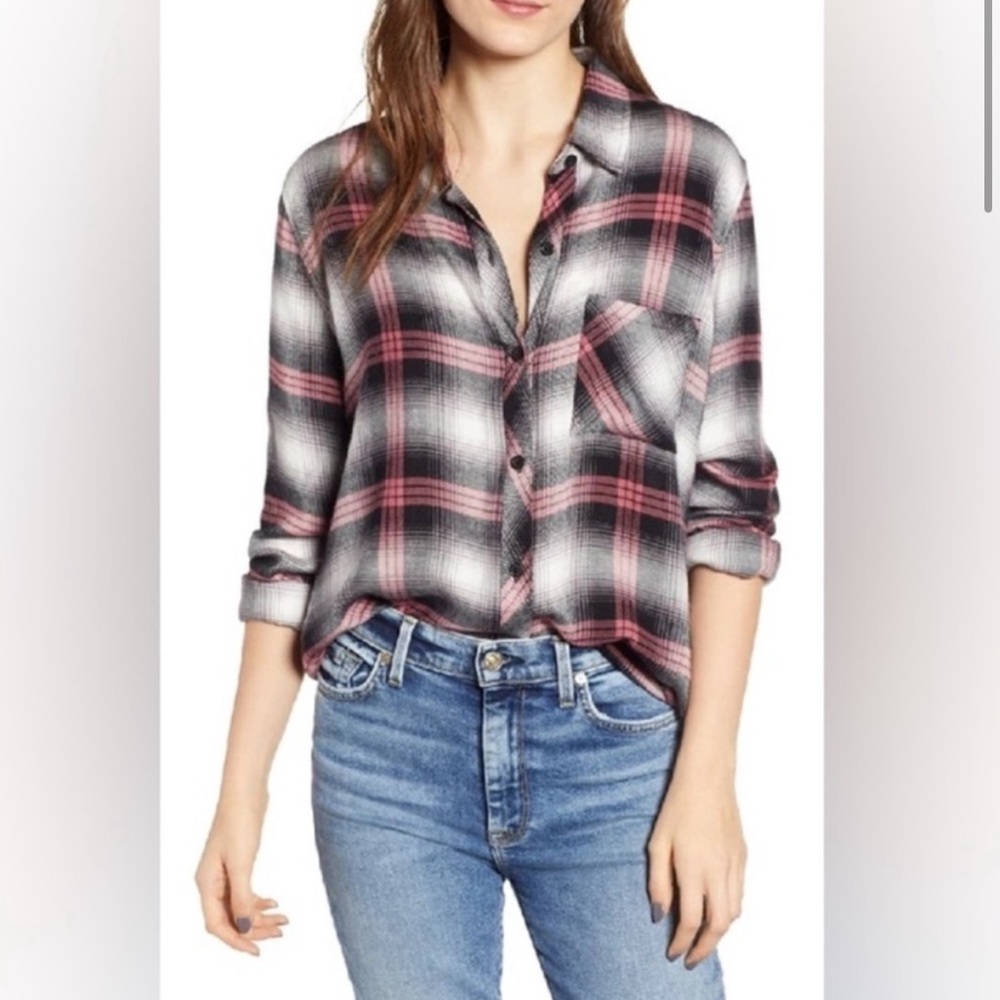 Rails Hunter button-up shirt in Black Taffy (size small)